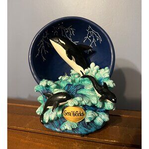 Y2K Sea World Orca Ceramic LightUp Musical‎ Collectible Figurine Sealife WORKS